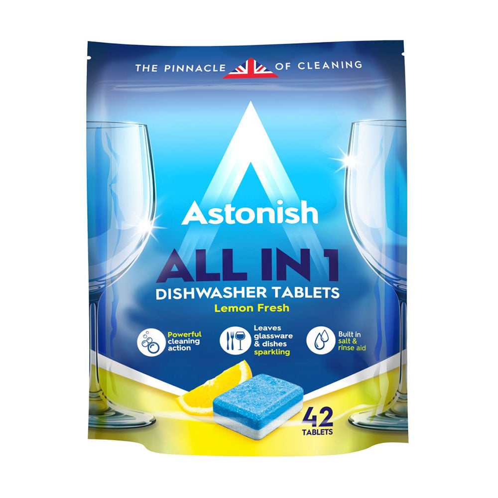 Таблетки для посудомийних машин Astonish All in 1 Dishwasher Tablets Lemon Fresh Все в одному, 42 шт